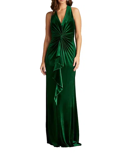Tadashi Shoji Bal23433l Velvet Long Formal Evening Dress In Green