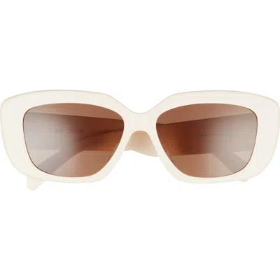 Celine Triomphe 55mm Rectangular Sunglasses In White