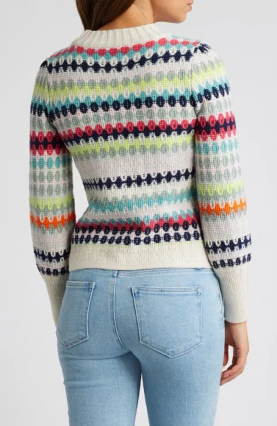 Nic + Zoe Pattern Waffle Stitch Sweater In Multi