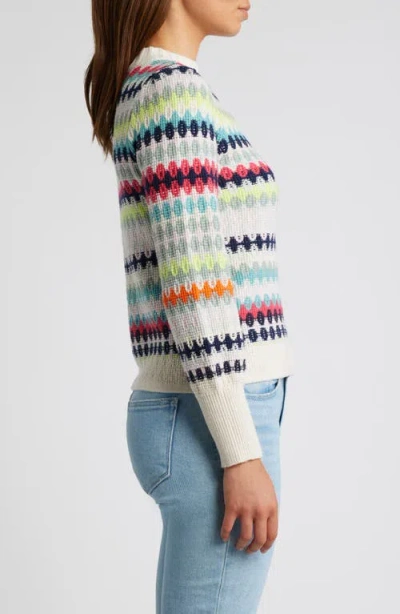 Nic + Zoe Pattern Waffle Stitch Sweater In Multi