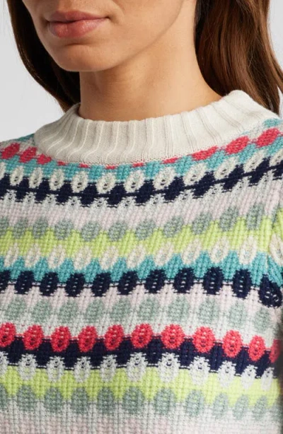 Nic + Zoe Pattern Waffle Stitch Sweater In Multi
