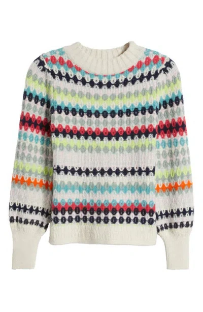 Nic + Zoe Pattern Waffle Stitch Sweater In Multi