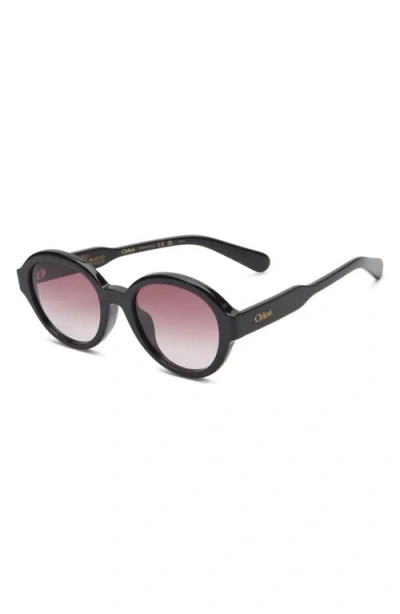 Chloé Gradient-lenses Round-frame Sunglasses In Black