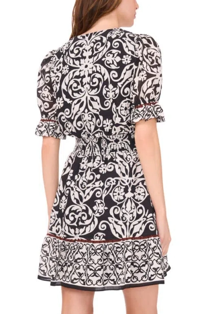 Halogen ® V-neck Short Sleeve Tiered Dress In Black