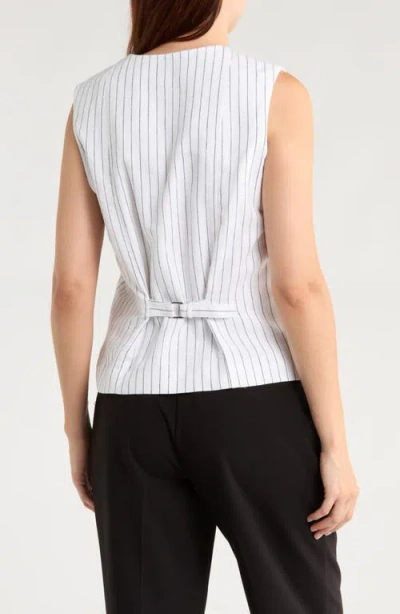 Rag & Bone Albany Stripe Cotton & Linen Vest In White