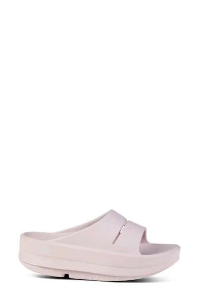 Oofos Oomega Ooahh Slide Sandal In Pink
