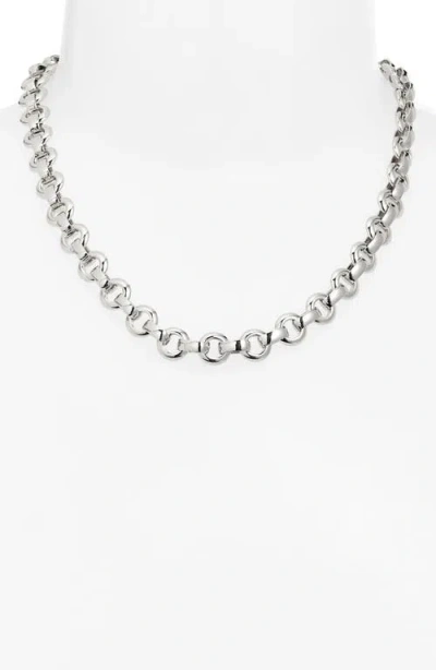 Open Edit Flat Cable Chain Necklace In White