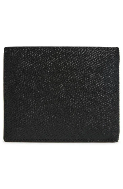 Valentino Vlogo Signature Billfold Black Leather Wallet In Black