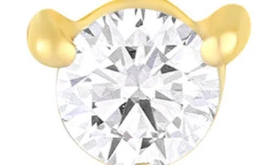 Ef Collection Single Double Piercing Diamond Chain Drop Earring In Gold