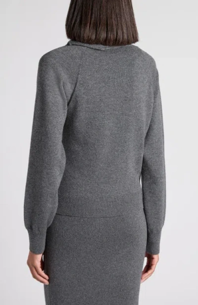 Tom Ford Wrap Collar Cashmere Blend Sweater In Gray