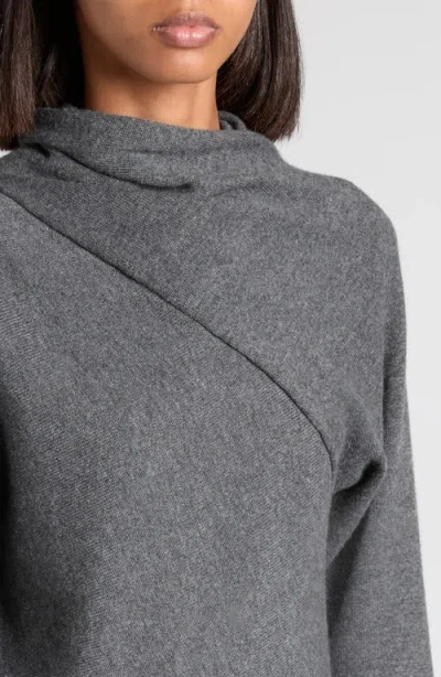 Tom Ford Wrap Collar Cashmere Blend Sweater In Gray