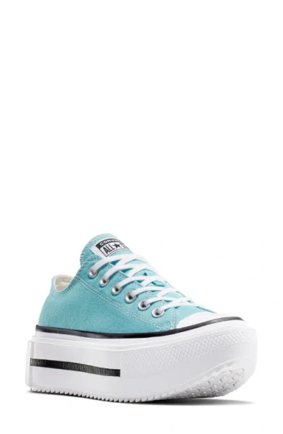 Converse Gender Inclusive Chuck Taylor All Star Lift Double Stack Low Top Platform Sneaker In Blue