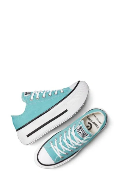 Converse Gender Inclusive Chuck Taylor All Star Lift Double Stack Low Top Platform Sneaker In Blue