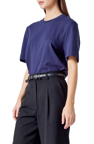 Endless Rose Basic Cotton T-shirt In Blue