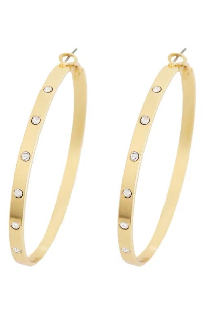 Panacea Cubic Zirconia Hoop Earrings In Gold