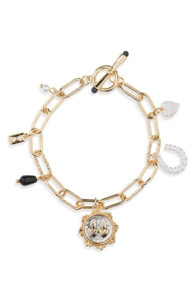 Panacea Two-tone Charm Toggle Bracelet In Gold