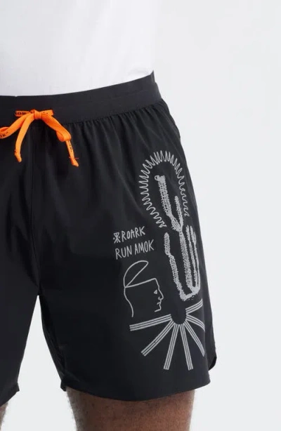 Roark Alta 5 Drawstring Shorts In Black