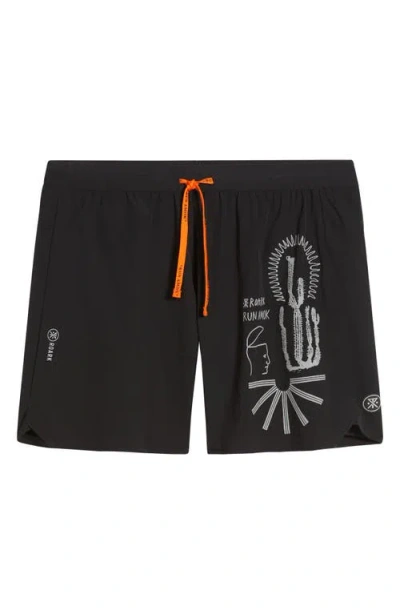 Roark Alta 5 Drawstring Shorts In Black