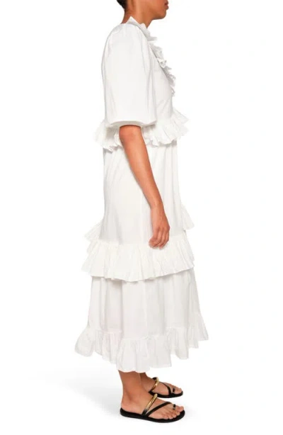 The Lulo Project Moon Dance Ruffle Maxi Dress In White