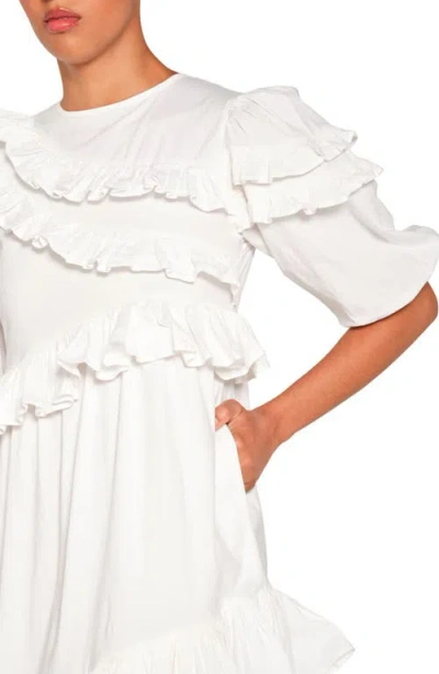 The Lulo Project Moon Dance Ruffle Maxi Dress In White