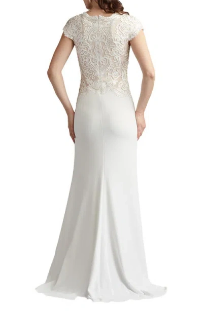 Tadashi Shoji Cim25398l A Line Long Formal Evening Dress In White