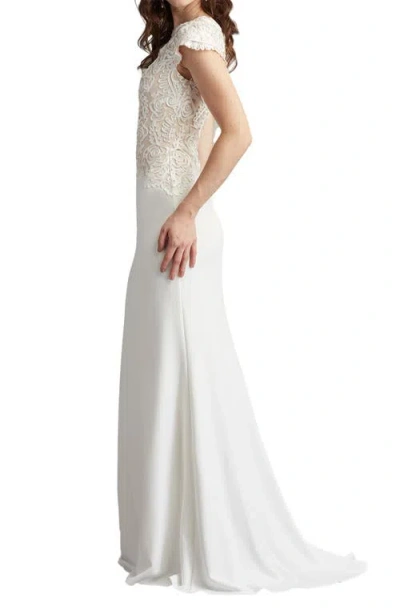 Tadashi Shoji Cim25398l A Line Long Formal Evening Dress In White
