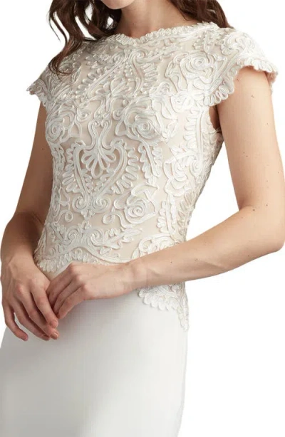 Tadashi Shoji Cim25398l A Line Long Formal Evening Dress In White