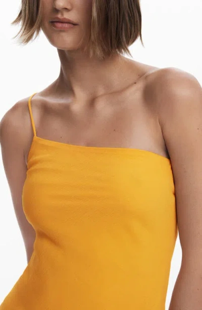 Desigual One-shoulder Asymmetric Dress In Yellow