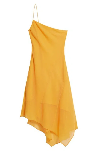Desigual One-shoulder Asymmetric Dress In Yellow