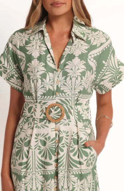 Petal And Pup Petal & Pup Preston Print Button-up Midi Dress In Animal Print