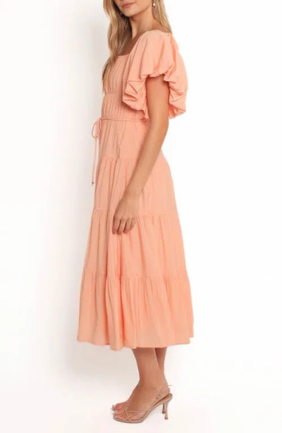 Petal And Pup Petal & Pup Julie Flutter Sleeve Tiered Midi Dress In Multi