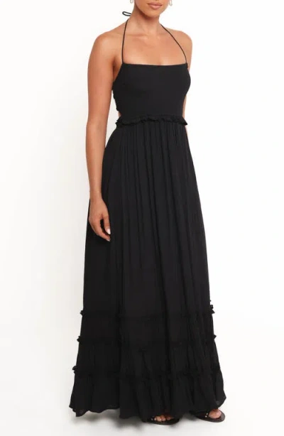 Petal And Pup Petal & Pup Lysandra Smocked Halter Maxi Dress In Black
