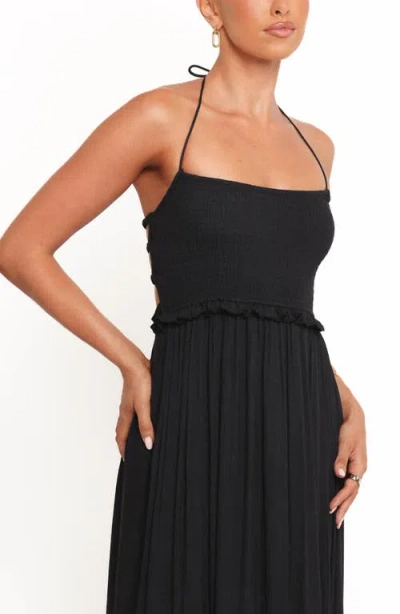 Petal And Pup Petal & Pup Lysandra Smocked Halter Maxi Dress In Black