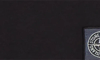 Stone Island Logo Cotton T-shirt In Black