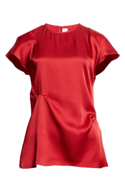 Victoria Beckham Draped Pleat Detail Top In Red