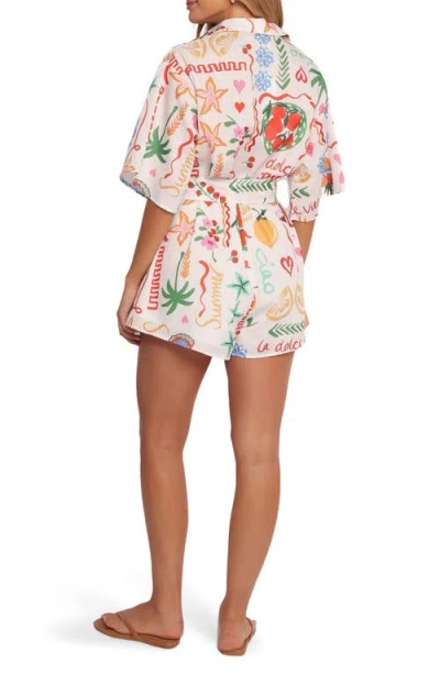 Petal And Pup Petal & Pup Kellie Mixed Print Romper In White