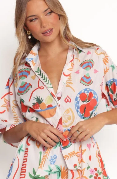 Petal And Pup Petal & Pup Kellie Mixed Print Romper In White