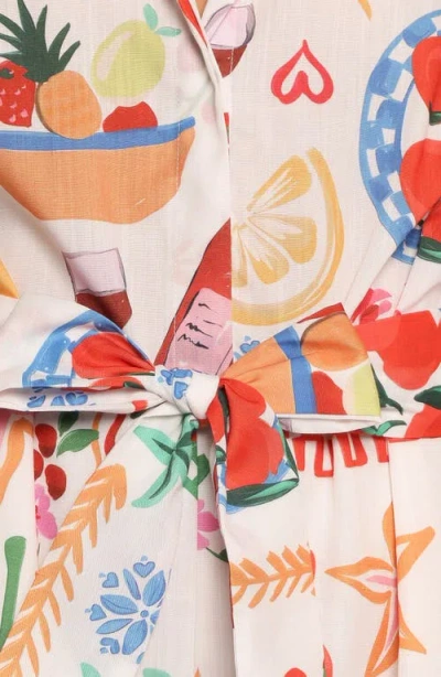 Petal And Pup Petal & Pup Kellie Mixed Print Romper In White