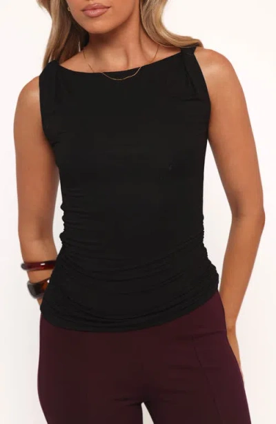 Petal And Pup Petal & Pup Lainey Twist Shoulder Knit Top In Black