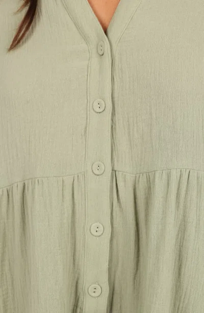 Petal And Pup Petal & Pup Winny Crinkle Cotton Romper In Green