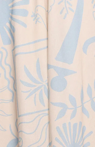 Petal And Pup Petal & Pup Elira Mixed Print Cotton Halter Minidress In White