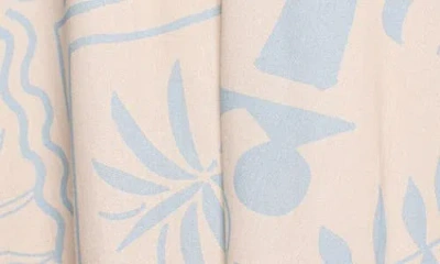 Petal And Pup Petal & Pup Elira Mixed Print Cotton Halter Minidress In White