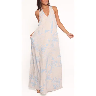 Petal And Pup Petal & Pup Naida Mixed Print Cotton Halter Maxi Dress In White