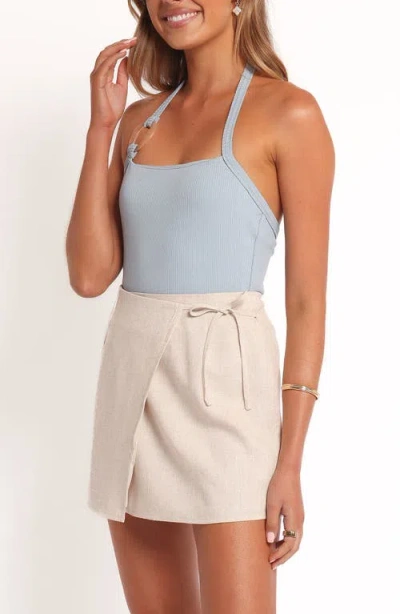 Petal And Pup Petal & Pup Yulissa Asymmetric Rib Halter Top In Blue