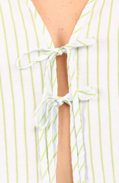 Petal And Pup Petal & Pup Ronnie Stripe Short Sleeve Midi Dress In White