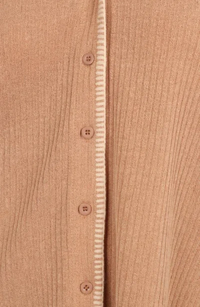 Petal And Pup Petal & Pup Essen Knit Button-up Shirt & Pull-on Shorts Set In Brown