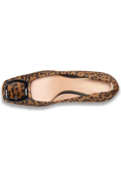 Santoni Leopard Block Heel Buckle Pumps In Brown