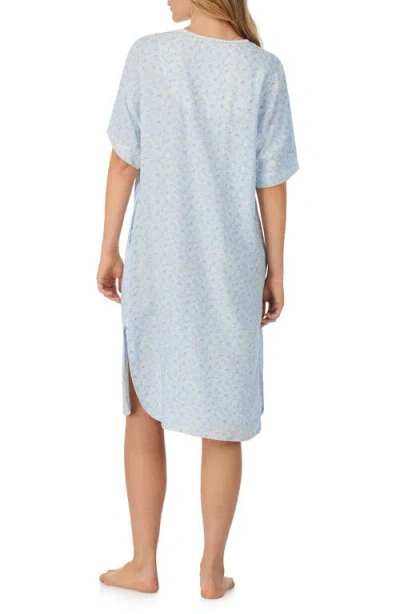 Eileen West Lace Trim Pajama Caftan In Blue