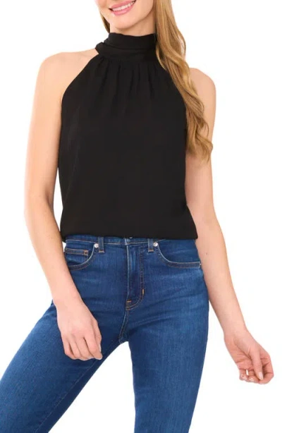 Cece Sleeveless High Neck Top In Black