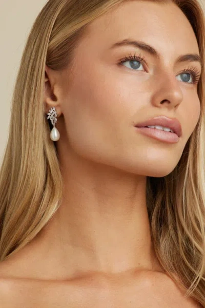 Untamed Petals Regency Crystal Drop Earrings In Silver